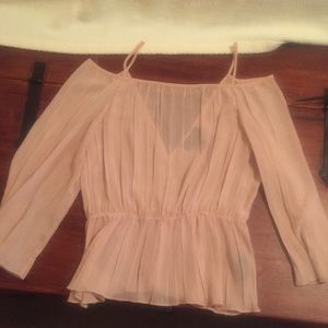 H&M flowy boho light pink blouse